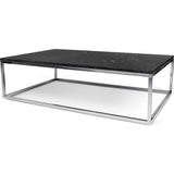 TemaHome Prairie 47X30 Marble Coffee Table | Black Marble Top / Chrome Legs 059042-PRAIRIE47MAR