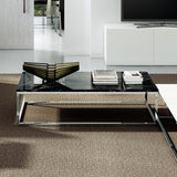 TemaHome Prairie 47X30 Marble Coffee Table | Black Marble Top / Chrome Legs 059042-PRAIRIE47MAR