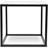 TemaHome Prairie 20X20 Marble End Table | White Marble Top/Black Lacquered Steel Legs 059042-PRAIRIE20MAR