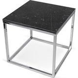 TemaHome Prairie 20X20 Marble End Table | Black Marble Top / Chrome Legs 059042-PRAIRIE20MAR