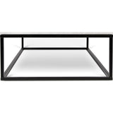 TemaHome Prairie 47X30 Marble Coffee Table | White Marble Top/Black Lacquered Steel Legs 059042-PRAIRIE47MAR