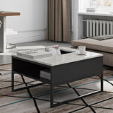 TemaHome Sigma Coffee Table | White Marble / Black 179042-SIGMA