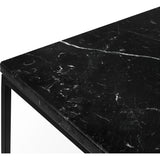 TemaHome Gleam 20x20 Marble Side Table | Black Marble / Black Lacquered Steel 187042-GLEAM20MAR