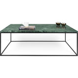 TemaHome Gleam 47x30 Marble Coffee Table | Green Marble / Black Lacquered Steel 187042-GLEAM47MAR