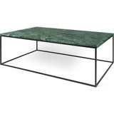 TemaHome Gleam 47x30 Marble Coffee Table | Green Marble / Black Lacquered Steel 187042-GLEAM47MAR