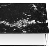 TemaHome Gleam 47x30 Marble Coffee Table | Black Marble / Chrome 187042-GLEAM47MAR