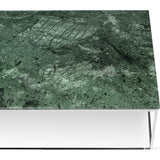 TemaHome Gleam 47x30 Marble Coffee Table | Green Marble / Chrome 187042-GLEAM47MAR