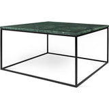 TemaHome Gleam 30x30 Marble Coffee Table | Green Marble / Black Lacquered Steel 187042-GLEAM30MAR