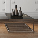 TemaHome Gleam 47x30 Marble Coffee Table | Brown Marble / Chrome 187042-GLEAM47MAR
