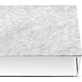 TemaHome Gleam 47x30 Marble Coffee Table | White Marble / Chrome 187042-GLEAM47MAR