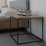 TemaHome Gleam 20x20 Side Table | Oak / Black Lacquered Steel 187042-GLEAM20