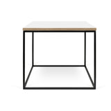TemaHome Gleam 20x20 Side Table | Pure White & Plywood / Black Lacquered Steel 187042-GLEAM20