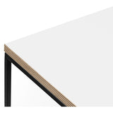 TemaHome Gleam 20x20 Side Table | Pure White & Plywood / Black Lacquered Steel 187042-GLEAM20