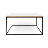 TemaHome Gleam 30x30 Coffee Table | Pure White & Plywood / Black Lacquered Steel 187042-GLEAM30