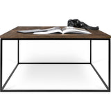 TemaHome Gleam 30x30 Coffee Table | Rusty Look / Black Lacquered Steel 187042-GLEAM30