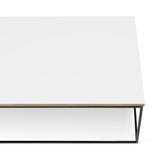 TemaHome Gleam 47x30 Coffee Table | Pure White & Plywood / Black Lacquered Steel 187042-GLEAM47
