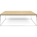 TemaHome Gleam 47x30 Coffee Table | Oak / Chrome 187042-GLEAM47