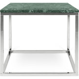 TemaHome Prairie 20 X 20" Marble End Table | Green Marble Top/Chrome Legs 9500.626715