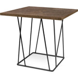 TemaHome Helix 20x20 Side Table | Rusty Look / Black Lacquered Steel 189043-HELIX20