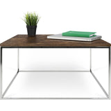 TemaHome Gleam 30x30 Coffee Table | Rusty Look / Chrome 187042-GLEAM30