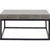 TemaHome Petra 30X30 Coffee Table | Concrete Look Top / Black Legs 145042-PETRA30