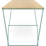TemaHome Opal Wide Side Table | Oak / Sea Green Lacquered Steel 201042-OPAL
