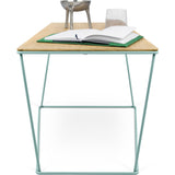 TemaHome Opal Wide Side Table | Oak / Sea Green Lacquered Steel 201042-OPAL
