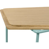 TemaHome Opal Wide Side Table | Oak / Sea Green Lacquered Steel 201042-OPAL