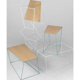 TemaHome Opal Wide Side Table | Oak / Sea Green Lacquered Steel 201042-OPAL