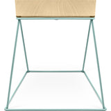TemaHome Opal Wide Side Table | Oak / Sea Green Lacquered Steel 201042-OPAL