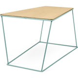 TemaHome Opal Wide Side Table | Oak / Sea Green Lacquered Steel 201042-OPAL