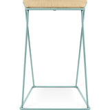 TemaHome Opal Tall Side Table | Oak / Sea Green Lacquered Steel 201042-OPAL