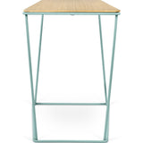 TemaHome Opal Tall Side Table | Oak / Sea Green Lacquered Steel 201042-OPAL