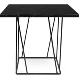 TemaHome Helix 20x20 Marble Side Table | Black Marble / Black Lacquered Steel 189043-HELIX20MAR