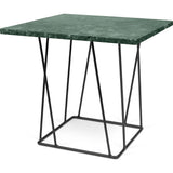 TemaHome Helix 20x20 Marble Side Table | Green Marble / Black Lacquered Steel 189043-HELIX20MAR
