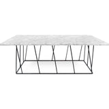 TemaHome Helix 47x30 Marble Coffee Table | White Marble / Black Lacquered Steel 189042-HELIX47MAR