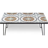 TemaHome Dalle Coffee Table | Tile on MDF with Dark Grey Steel Legs 203043-DALLE