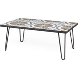 TemaHome Dalle Coffee Table | Tile on MDF with Dark Grey Steel Legs 203043-DALLE