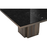 Temahome Dusk Dining Table 51" | Black Marble/Smoked Eucalyptus