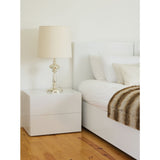 TemaHome Aurora Double Drawer Night Stand | High Gloss White 9300.758034