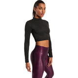Koral Luca Long Sleeve Marlow Crop Top | Black