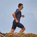 Zone3 Men's Aquaflo Plus Short Sleeve Tri Top | Black/Neon Green