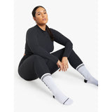 Koral Luca Rib Long Sleeve Crop Top | Black