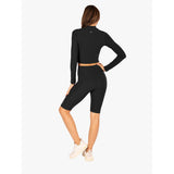 Koral Luca Rib Long Sleeve Crop Top | Black