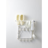 Yamazaki Plate Magnet Laundry Hanger Storage Rack Large | White