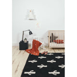 Lorena Canals Cactus Stamp Washable Rug | Black/ White