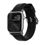 Nomad Traditional Apple Watch Strap | Black Leather/Silver Hardware
