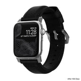 Nomad Traditional Apple Watch Strap | Black Leather/Silver Hardware