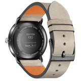 Junghans Max Bill Mega Kleine Sekunde Automatic Mens Wrist Watch - 38mm Edition Set 60 Analog Watch with Luminous Substance and Water Resistance, Light Grey Leather Strap