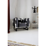 MOJOW Furniture | Yomi Atelier Armchair | Black Aluminum Frame | Black and White